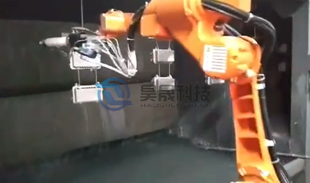 油箱盖机器人跟踪喷涂